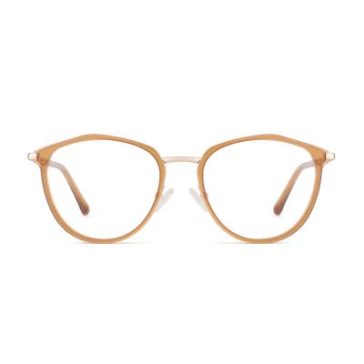 China Fashionable Wenzhou Everfly Acetate Metal Glass Optical Designer Combine Metal Glasses Frames Optical Men Woman In Running Spectacle for sale