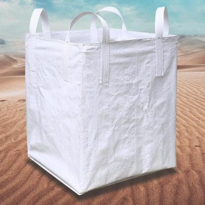 China PP Woven Construction FIBC Bulk Bag 1 Ton Flat Bottom Tubular zu verkaufen