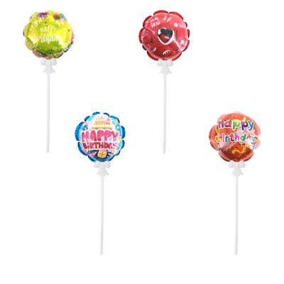 China Decoration 4.5 inch circle self-inflating balloon with stick balloon birthday party decoration nylon balloon for sale