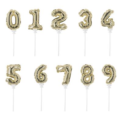 China RAMADAN 2022 new year balloon valentine's day party decoration 5 inch mini number balloon cake topper balloon for sale