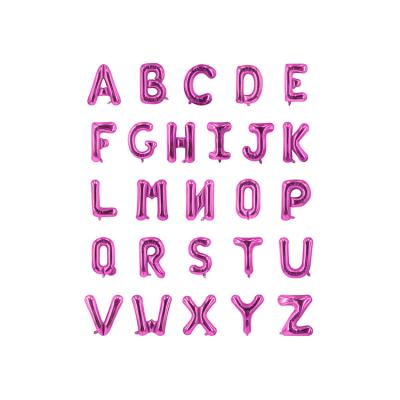 China New Decoration Design 16 Inch Letters Balloon Pink Color A To Z 26 English Letter Foil Balloon for sale