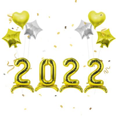 China Decoration 2022 New Year Set Number Foil Balloons 32 Year Eve Balloon Christmas Party Decoration 2022 Inch Number Balloon New for sale