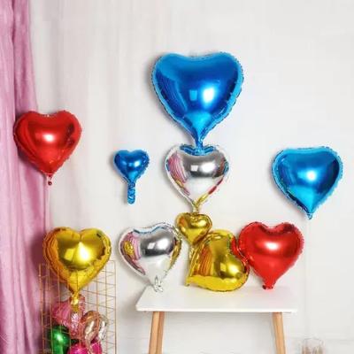 China Decoration 18inch Heart Balloon Love Foil Balloon Heart Shape Balloon For Wedding Valentine's Day Decoration for sale