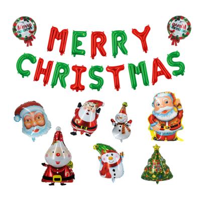 China Christmas Decoration Snowman and Santa Claus Foil Balloon 16 Inch Alphabet Balloon Christmas Party Decor Balloon Scarf Merry for sale