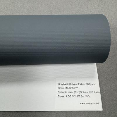 China Pantalla de exhibición impermeable 300gm Gris Atrás UV inyección de tinta Bloqueo de tensión Tejido de fondo en venta