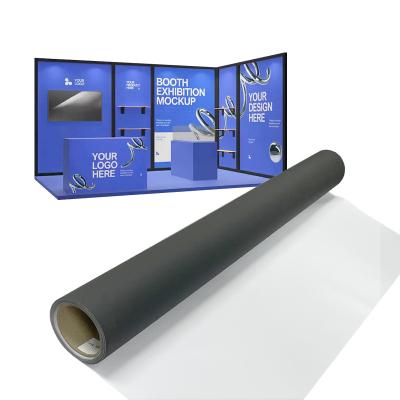 China 100% Polyester Fabric Canvas 260gsm Black Back Blockout For Advertising Exhibition for sale