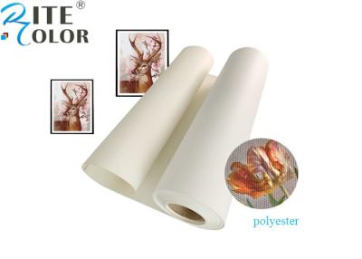 China Lona estirada en blanco Rolls del chorro de tinta de Rolls de la lona mate acuosa del poliéster del formato grande en venta