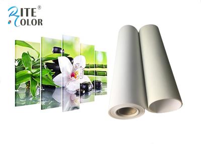 Cina rotolo 260g per rotolare media solventi di Eco, rotolo opaco bianco luminoso della tela di stampa di Digital del poliestere in vendita