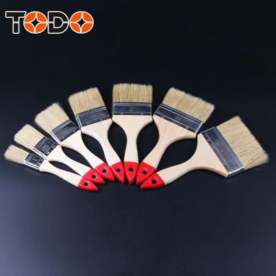 China TODO Wooden Brush Handle Paint Brushes with 1 Color End for sale