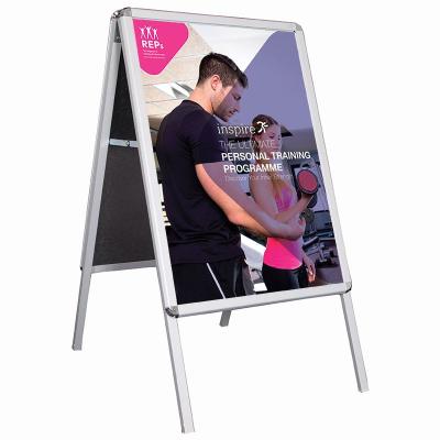 China Lightweight High Quality Advertising A Frame Board Poster Stand Up Outdoor Aluminum Poster Paste Rack for sale