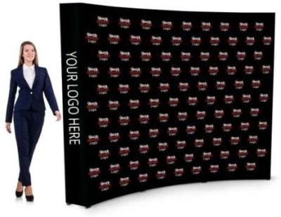 China Trade Fair Banner Pop Up Rack Display Exhibition Backdrop Display With Polyester Fabric Banner for sale