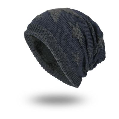 China COMMON high quality winter knitted hat 100% acrylic jacquard beanie fancy hat with lining fur for sale