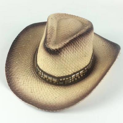 China Custom Style Best Selling Popular Unisex Paper Straw Hats Checked Outdoor Bulk Cowboy Hats for sale