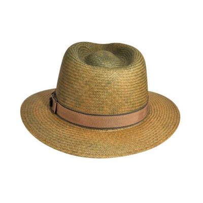 China Custom Checked Your Own Band Paper Straw Summer Hats Wide Brim Farmers Straw Hats for sale