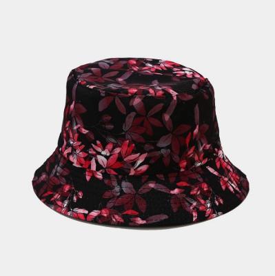 China 2021 Character Fashion Bucket Hat Custom All Over Floral Print Bucket Outdoor Fishing Hat for sale