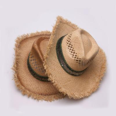 China Cowboy Beach Raffia Straw Sun Hat Peru Woven Straw Hat Handmade High Quality Catacaos Customized By Dobby for sale