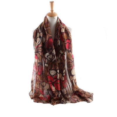 China Wholesale Fashion High Quality Custom Made Muti-function Big Size Flower Print Veil Scarf Wholesale for sale