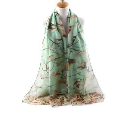 China wholesale Fashion Design Muti-function Fashion Design Beach Sunshade Women's Summer Flower Print Voile Cotton Scarf for sale