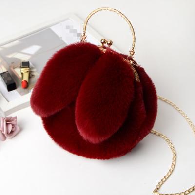 China Lovely New Arrival Fashion Rabbit Ear Clip Bag Chain One Shoulder Cute Messenger Lovely Women's Bag for sale