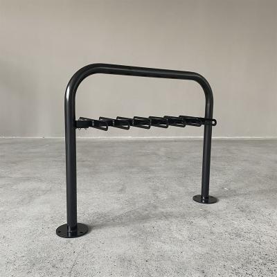 China 12 Bay Commercial Storage Carbon Steel Stainless Steel Coat Hanger Multi Bike Ground Mounted Parking Rack for sale