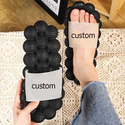 China Hot Sale Fashion Trend Home Fitness Walking Shoes Ladies Beach Outdoor Comfort Sandals Massage Bubble Slides Slippers For Women Men for sale