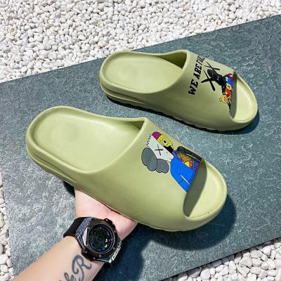 China Custom-made yeezy slippers women's yeezy slippers yeezy slippers women's unisex summer unisex foam printing flip flops slippers western foam cushioning for sale