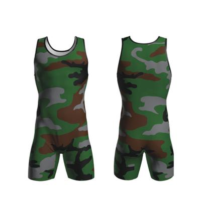 China New design quick dry athletes training 4xl camouflage singlet cheap sublimation wrestling working wrestling singlets for men/women printing logo for sale