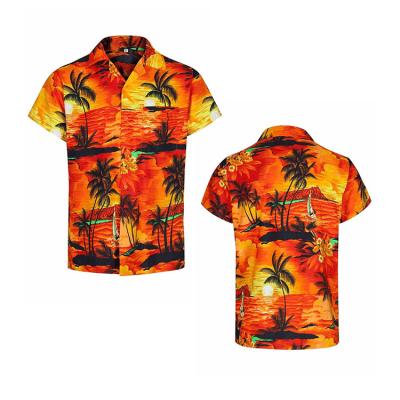 China Men's Summer Casual Hawaiian Custom Wholesale Shirt Wholesale Anti-pilling Sunset Anti-pilling Beach Flower Quick Dry T-shirt for sale