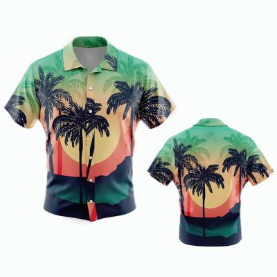 China Anti-pilling Customized printed 100% Hawaiian rayon beach shirt Hawaiian short party sleeevc Aloha button up shirts for men for sale