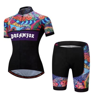 China 2020 Antibacterial Breathable Women Cycling Jersey Sets Quick Dry Cycling Clothing Short Sleeves Motor Bike Cycling Shirt for sale