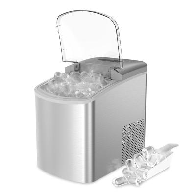 China Fully Automatic Home Ice Maker Countertop 9 Cubes Ready In 6-8 Minutes 26lbs In 24 Hours With Ice Scoop And Basket for sale