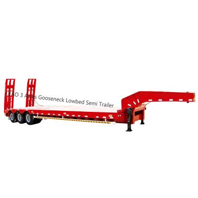 China LEAO Customized 3 Axles Truck Trailer Low Bed Semi Trailer For Tanzania Customer 1 Buyer for sale