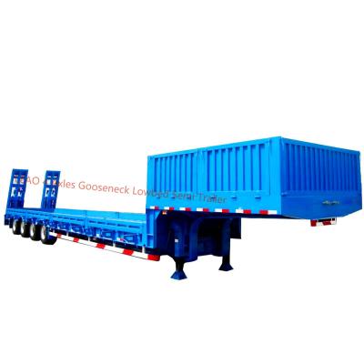 China Smeitrailer hydraulic low bed trailer excavator trailer 4 axle 6 axle low bed truck trailer for sale in Ethiopia for sale