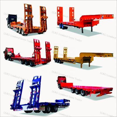 China Loader 3 axle low bed trailer excavator low bed trailer 60/70/80 ton truck lowbed semi trailer for sale for sale