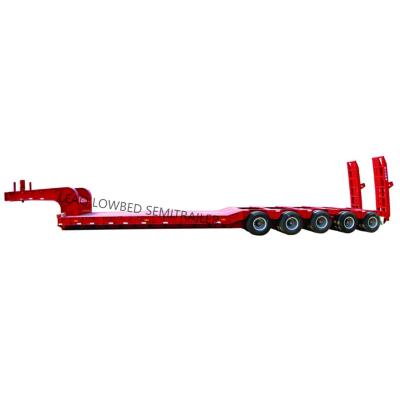 China Truck Trailer LEAO Used And New 5Lines 10 Axles 100ton 120 Ton Lowbed Gooseneck Lowboy Low Bed Semi Trailer for sale