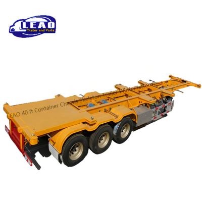 China 20'/40'/45' 3 axle 40ft container chassis trailer skeleton shipping 3 axle skeleton transport cargo container port used semi trailer for sale for sale