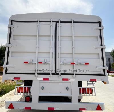 China Liangshan Factory Best Quality 12 Wheeler 3 Axle Fence Semi Trailer Enclosed Cargo Trailer For Sale for sale