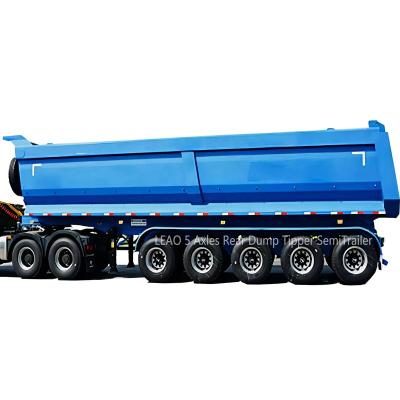 China Transport all kinds of ore/coal/stone/sand/cargo loading CHINA 3/4/5/6 axle 40/60/80/100 ton rear tipper/dump/end semi trailer for sale for Ghana for sale