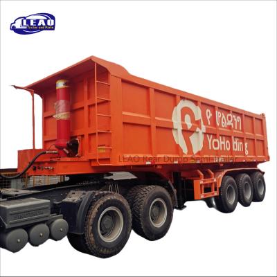 China Transport all kinds of ore/coal/stone/sand/cargo loading coal or grain rear tipper 45 cubic meter U shape 3 hydraulic axles dump semi trailers tipper trailer for sale