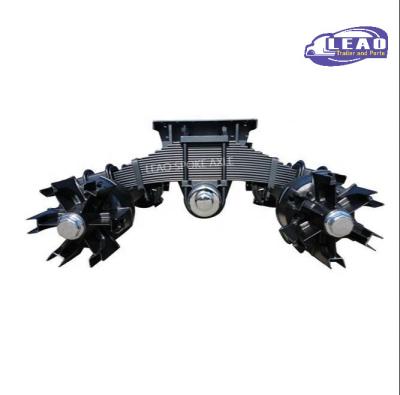 China Trailer Parts Semi Trailer Part And Accessories 28T / 32T Single Bogie Suspension Suspension With Axle for sale