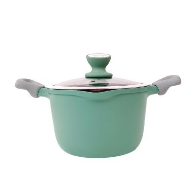 China JEETEE 20CM Sustainable Die Cast Aluminum Non To Stick Grannite Induction Bottom Kitchen Cookware Soup Pot Casserole for sale