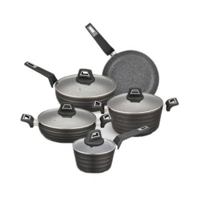 China OEM viable hot sale aluminum forging cookware set induction cast non-stick cookware for baking for sale