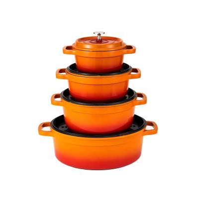 China JEETEE Viable OEM Enameled Die Dutch Seasoned Cast Aluminum Oven All Pot with Lid and Handles for Enamel Coated Aluminum Lid for sale