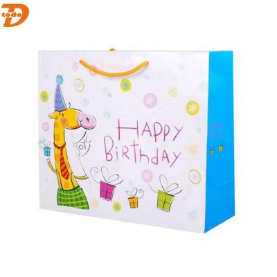 China BIODEGRADABLE Custom Printing Happy Birthday Party Door Gift Paper Bag for sale