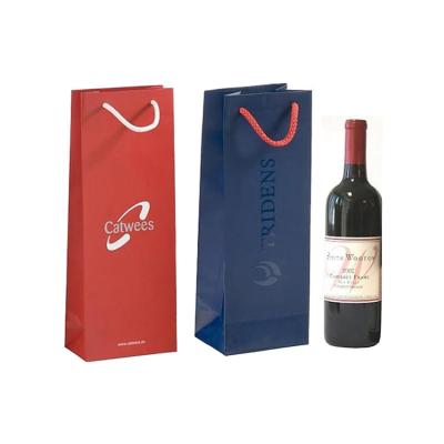 China Recyclable Feature And Offset Printing Recyclable Surface Handling Paper Wine Bottle Bag for sale