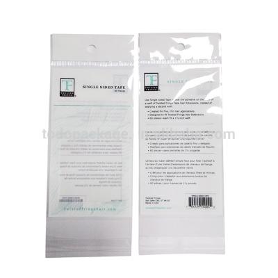 China Disposable Printed Plastic Bag Packaging For Single Sided Hair Extension Tape for sale