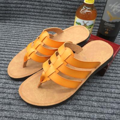 China Factory Sale Price Men's Slippers Flat PU Arab Sandals And Saudi Arabian Sandals For Men for sale