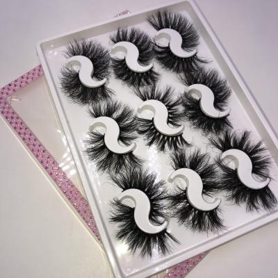 China Long 25mm Natural Mink Lashes With Cases With Logo Full Strip Lashes Wholesale Price Custom Mink Lashes 3D Volume for sale