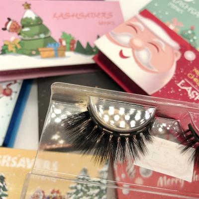 China Wholesale Dramatic Magnetic Eyelashes with Mink Lashes Magnetic False Mink Lashes 25mm Christmas Highlights Box for sale