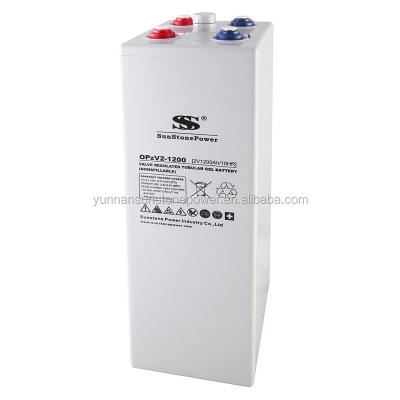 China Safety Sunstone Manufacture OPG Series 2v 1200ah Gel OPzV Battery (Power Supply) for sale